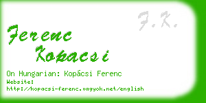ferenc kopacsi business card